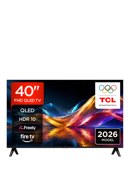 TCL 40V5D-UK (2026) QLED HDR Full HD Smart Fire TV, 40 inch, Black, Black