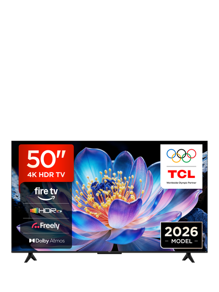 TCL 50V6D-UK (2026) LED HDR 4K Ultra HD Smart Fire TV with Dolby Atmos, 50 inch, Black, Black