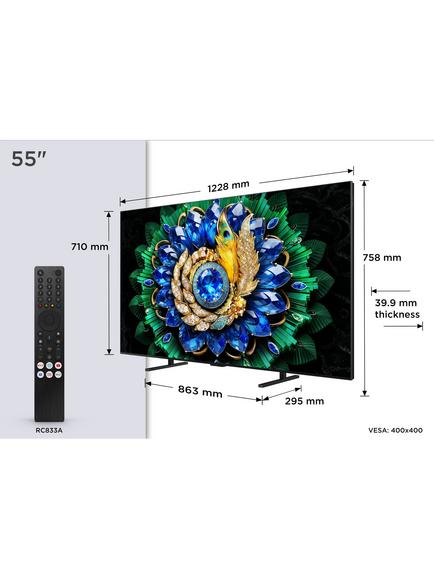 TCL 55A400M-UK (2026) QLED QD-Mini LED HDR 4K Ultra HD Smart TV, 55 inch with Dolby Atmos, Black - view 2, Black