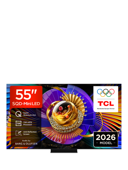 TCL 55C7L-UK (2026) QLED SQD-Mini LED HDR 4K Ultra HD Smart TV, 55 inch  with Dolby Atmos, Black, Black