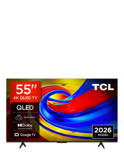 TCL 55P7L-UK (2026) QLED HDR 4K Ultra HD Smart TV, 55 inch  with Dolby Atmos, Black, Black