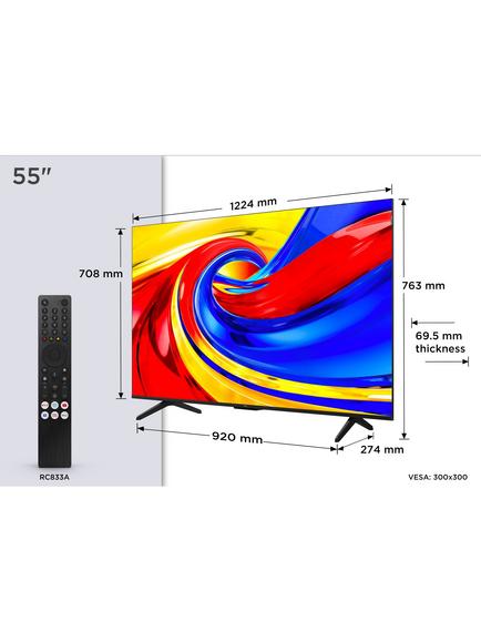 TCL 55P7L-UK (2026) QLED HDR 4K Ultra HD Smart TV, 55 inch  with Dolby Atmos, Black - view 2, Black