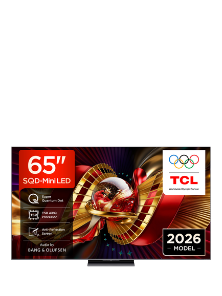 TCL 65C8L-UK (2026) QLED SQD-Mini LED HDR 4K Ultra HD Smart TV, 65 inch  with Dolby Atmos, Black, Black