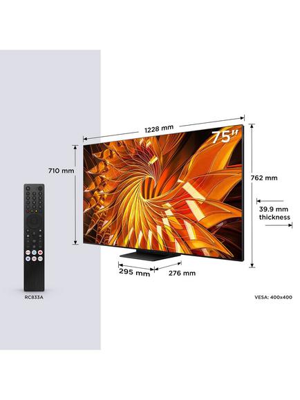 TCL 75A400U-UK (2026) QLED QD-Mini LED HDR 4K Ultra HD Smart TV, 75 inch with Dolby Atmos, Black - view 2, Black