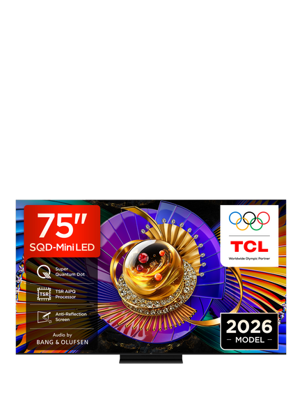 TCL 75C7L-UK (2026) QLED SQD-Mini LED HDR 4K Ultra HD Smart TV, 75 inch  with Dolby Atmos, Black, Black
