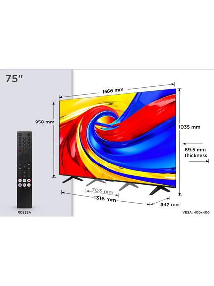 TCL 75P7L-UK (2026) QLED HDR 4K Ultra HD Smart TV, 75 inch  with Dolby Atmos, Black - view 2, Black