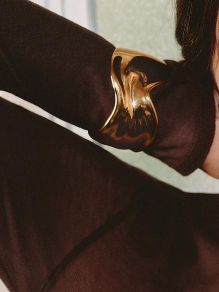 EDBLAD Melted Cuff Bracelet, Gold - view 2, Gold