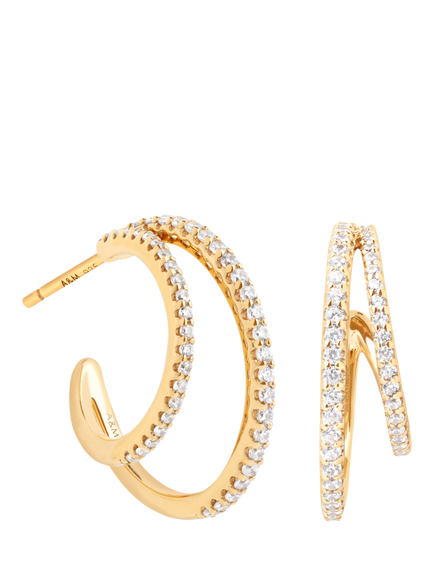 Astrid & Miyu Illusion Crystal Hoop Earrings, Gold, Gold