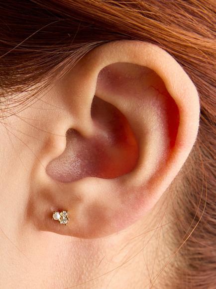 Astrid & Miyu Pearl and Crystal Stud Earrings, Gold - view 2, Gold
