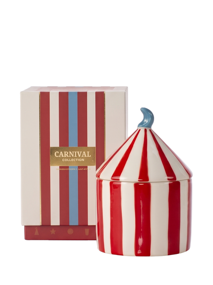 Zesty Lemons Ringmaster Plum & Pomegranate Scented Candle, Red, 180g, Red
