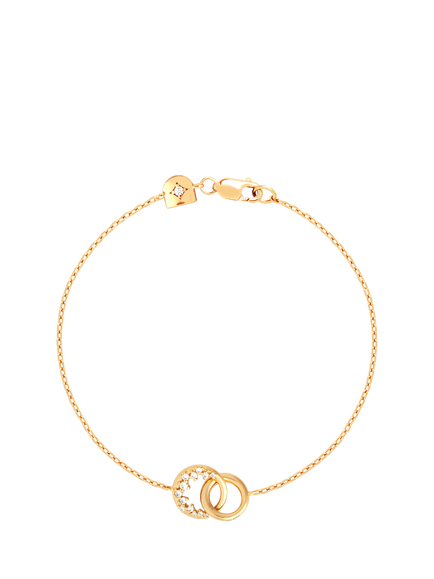 Astrid & Miyu Spiral Crystal Pendant Bracelet, Gold, Gold