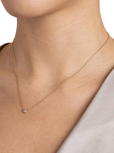 Astrid & Miyu Essential Crystal Pendant Necklace, Gold - view 2, Gold