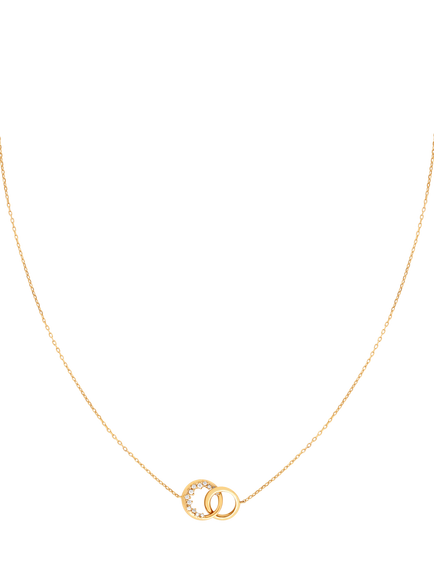 Astrid & Miyu Orbit Crystal Pendant Necklace, Gold, Gold