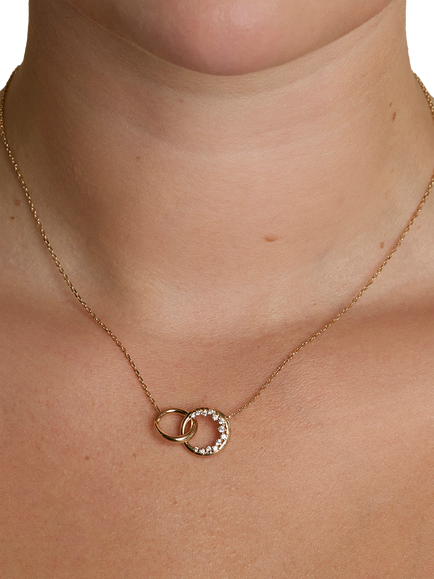 Astrid & Miyu Orbit Crystal Pendant Necklace, Gold - view 2, Gold