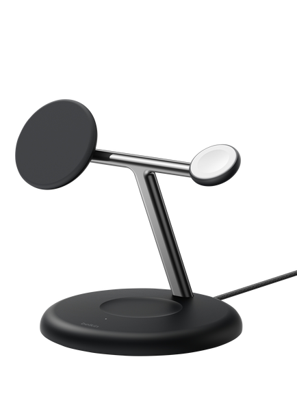 Belkin UltraCharge 3-in-1 Wireless Charging Stand with Qi2, 25W, Black - view 2, Black