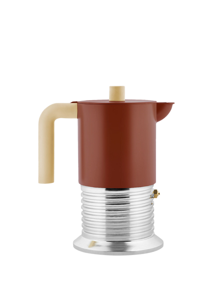 Alessi Vite Induction Stovetop Espresso Coffee Maker, 150ml, 3 Cup, Brown, Brown