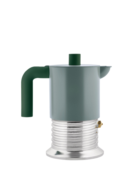 Alessi Vite Induction Stovetop Espresso Coffee Maker, 150ml, 3 Cup, Green, Green
