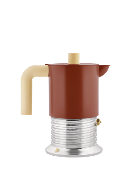 Alessi Vite Induction Stovetop Espresso Coffee Maker, 300ml, 6 Cup, Brown, Brown