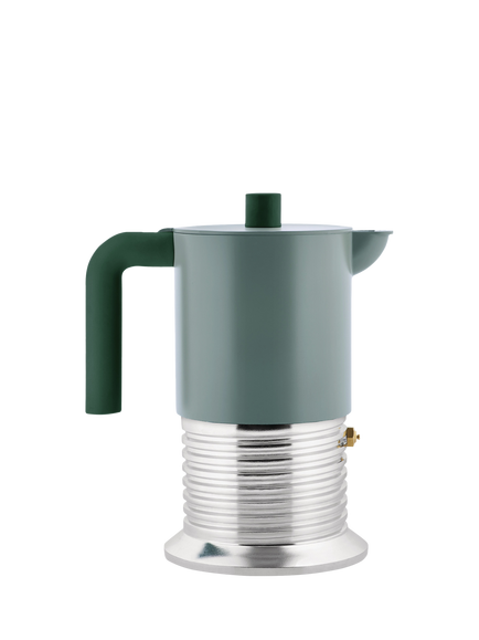 Alessi Vite Induction Stovetop Espresso Coffee Maker, 300ml, 6 Cup, Green, Green