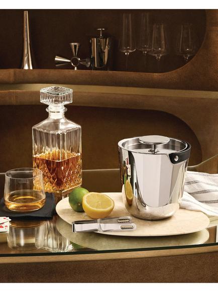 Alessi Double Wall Stainless Steel Ice Bucket & Tongs - view 2, Silver