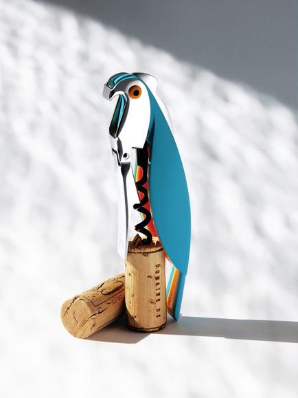 Alessi Parrot Sommelier Corkscrew, Blue - view 2, Blue