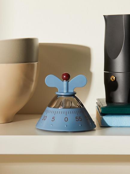 Alessi Wind Up Kitchen Timer, Blue - view 2, Blue
