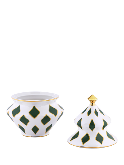 Alessi Delight Christmas Tree Candy Jar, Green - view 2, Green / White