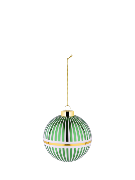 Alessi Delight Striped Bauble, Green, Green / White