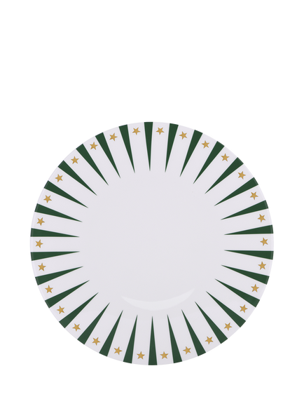 Alessi Delight Christmas Panettone Porcelain Serving Plate, 30cm, White/Green, Green / White