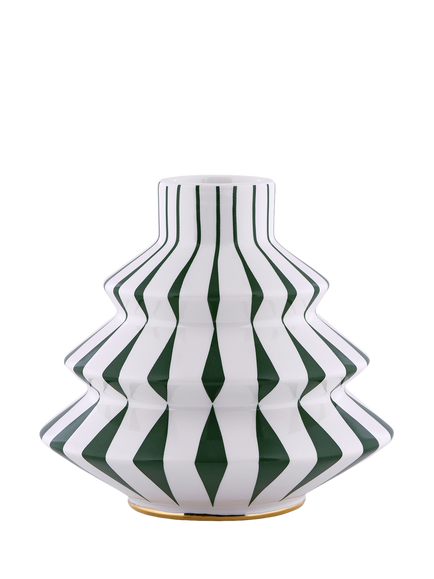 Alessi Delight Christmas Tree Porcelain Candle Holder, White/Green, Green / White