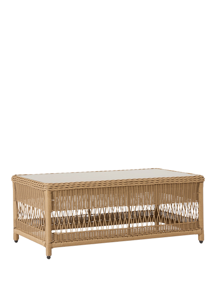 John Lewis OUTLET Harbour Weave Rectangular Garden Coffee Table, 99cm, Like New, Natural, Natural