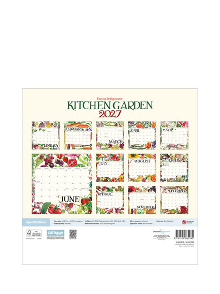 Emma Bridgewater Kitchen Garden Calendar 2027 - view 2, Multi