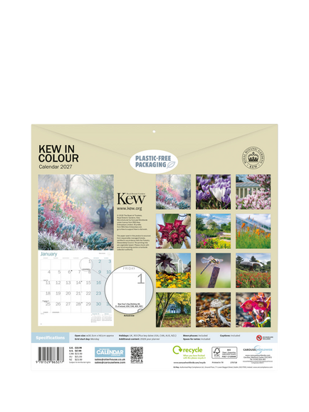 Royal Botanic Gardens Kew in Colour Wall Calendar 2027 - view 2, Multi