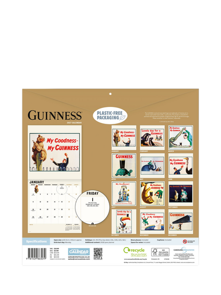 Guinness Lovely Day Wall Calendar 2027 - view 2, Multi