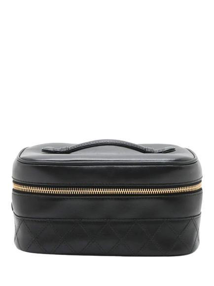 Pre-loved CHANEL Vintage 1994 Bicolore Lambskin Vanity Bag, Black, Black
