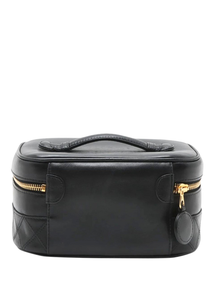 Pre-loved CHANEL Vintage 1994 Bicolore Lambskin Vanity Bag, Black - view 2, Black