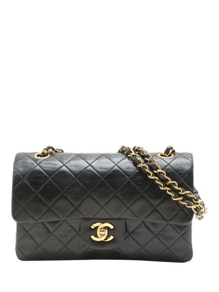 Pre-loved CHANEL Vintage 1994 Small Lambskin Classic Double Flap Bag, Black, Black