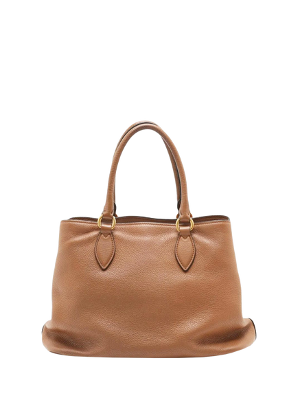 Pre-loved Prada Vitello Phenix Leather 2-Way Bag, Brown - view 2, Brown