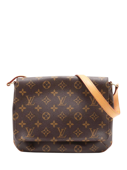 Pre-loved Louis Vuitton Vintage 2002 Monogram Musette Tango Shoulder Bag, Brown, Brown