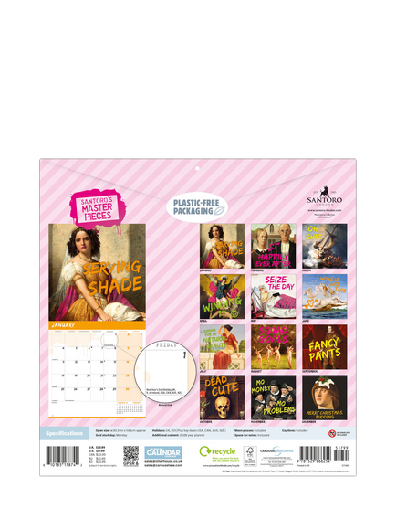Breathe Masterpieces Wall Calendar 2027 - view 2, Multi