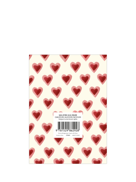 Emma Bridgewater Double Hearts A6 Diary 2027 - view 2, Multi
