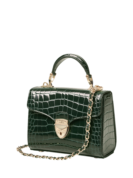 Aspinal of London Mayfair Mini Leather Cross Body Bag, Evergreen - view 2, Evergreen