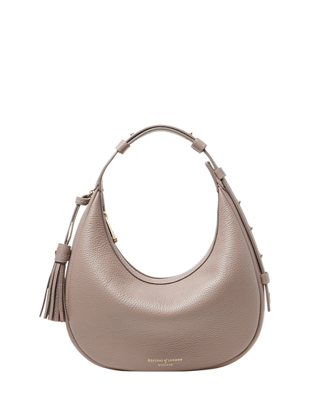 Aspinal of London Mini Soho Leather Grab Bag, Moleskin, Moleskin