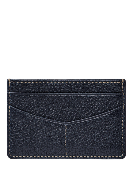 Aspinal of London Hudson Slim Leather Card Holder, Navy, Navy