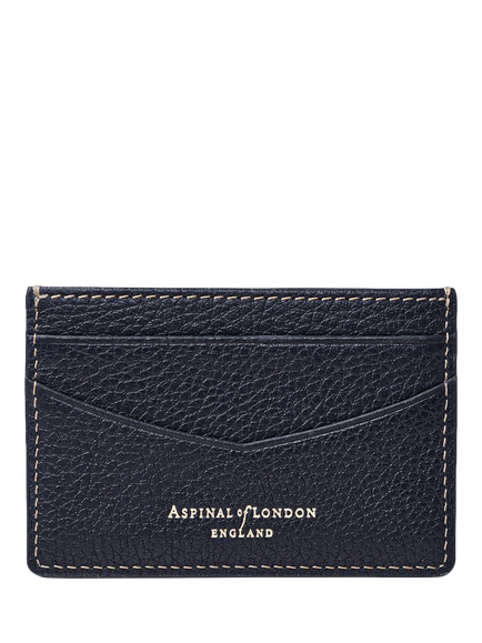 Aspinal of London Hudson Slim Leather Card Holder, Navy - view 2, Navy