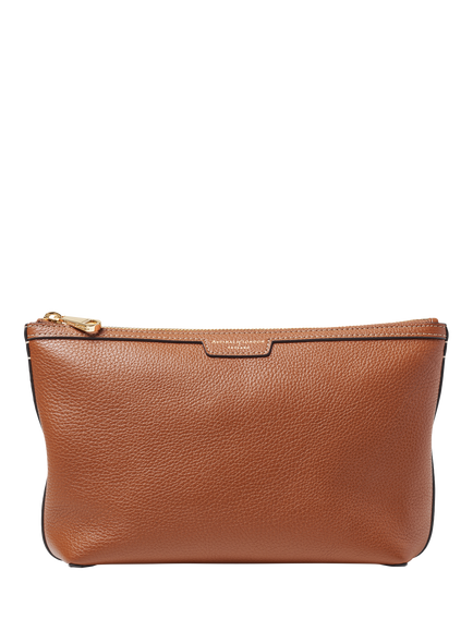 Aspinal of London Leather Cosmetic Bag, Tan, Tan