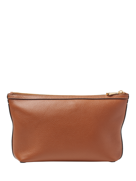 Aspinal of London Leather Cosmetic Bag, Tan - view 2, Tan