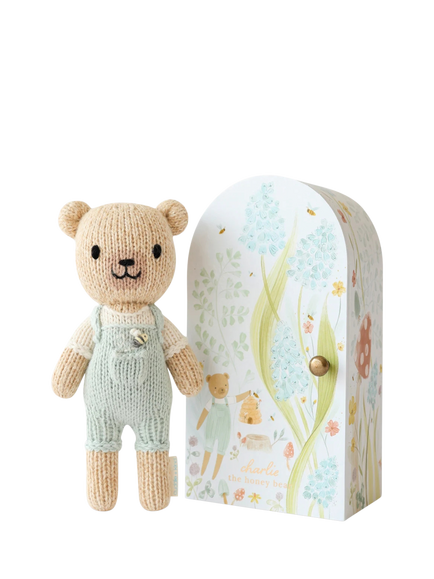 cuddle+kind Tiny Collection Charlie Bear Hand Knitted Boxed Soft Toy, H15cm, Multi