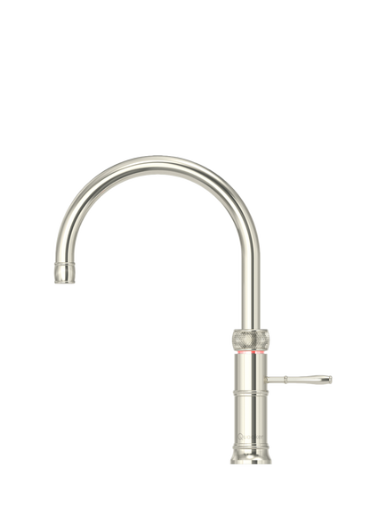Quooker Classic Fusion Round Instant Boiling Hot Water Kitchen Tap, Nickel