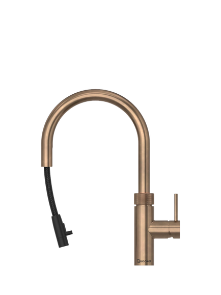 Quooker Flex Round Instant Boiling Hot Water Kitchen Tap - view 2, Patinated Brass